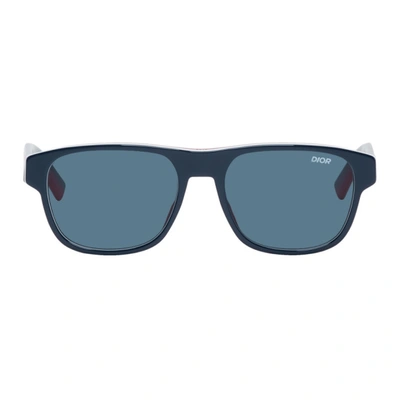 Dior Flag Square Optyl Sunglasses In 0737 Blue M