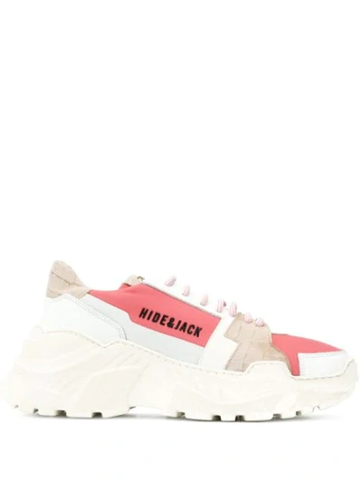 Hide & Jack Hide&jack Women's White Leather Sneakers In Pink