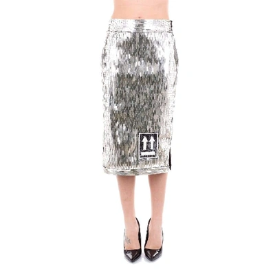 Off-white Women's Silver Polyester Skirt
