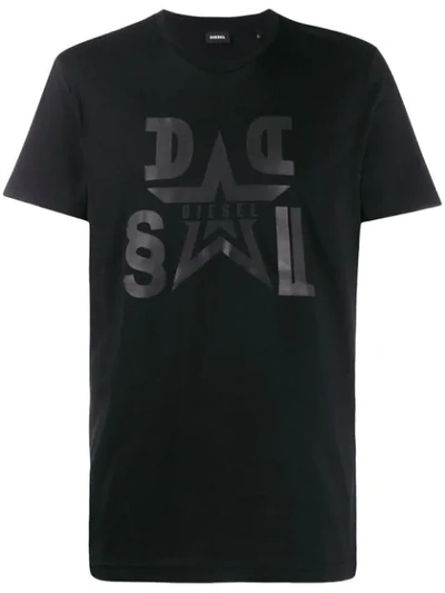 Diesel Diego Printed Ss Cn T Shirt In Black