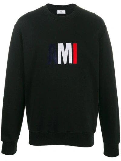 Ami Alexandre Mattiussi Big Ami Embroidered Sweatshirt In Black