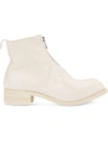 Guidi Horse Leather Front Zip Boots In Bianco
