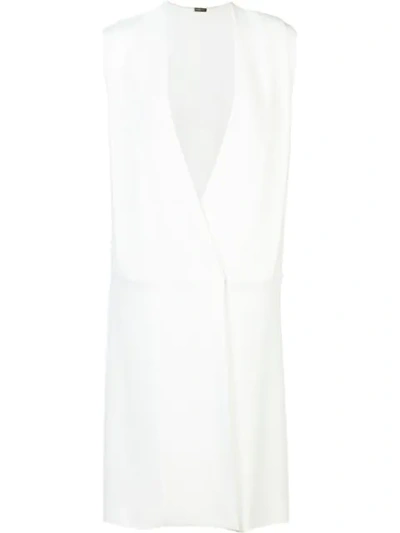 Adam Lippes Sleeveless Wrap Dress In White