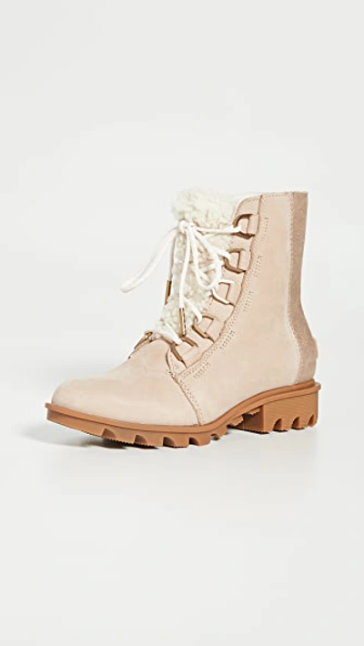 Sorel Phoenix Short Lace Up Luxe Boots In Natural Tan