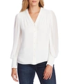 Vince Camuto Smock Detail Blouson Sleeve Top In Pearl Ivory