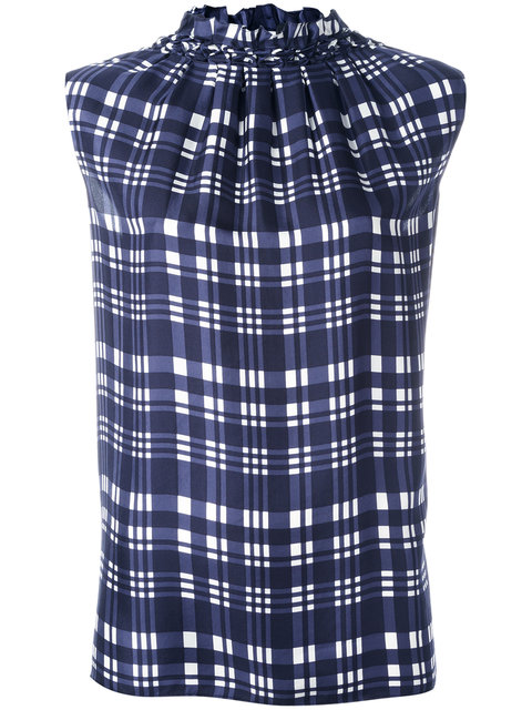 checked blouse material