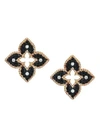 Roberto Coin Venetian Princess 18k Rose Gold, Black & White Diamond Petite Stud Earrings