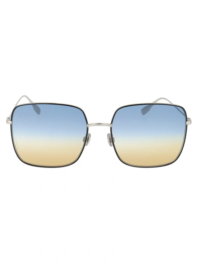 Dior Stellaire1 Faded Lens Squared Sunglasses In Silver