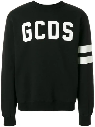 Gcds Reflective Patched Cotton Sweatshirt, Black