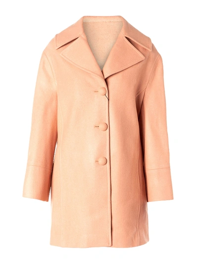 Blumarine Wool Blend Martingale Coat In Light Pink