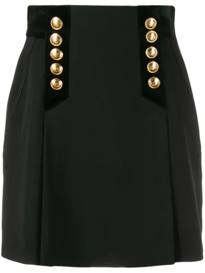 Alberta Ferretti High Waist Military Style Miniskirt In 0555