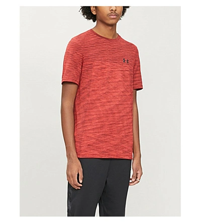 Under Armour Vanish Seamless Space-dyed Heatgear T-shirt In Red