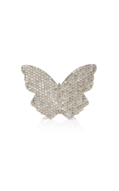 Sheryl Lowe Women's Large Butterfly Sterling Silver Diamond Ring In Metallic