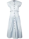 Proenza Schouler Button Cotton Poplin Dress In Light Blue