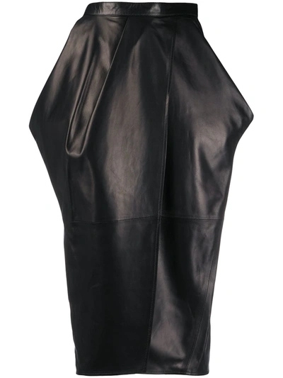Proenza Schouler Leather High-waist Tulip Skirt In Black