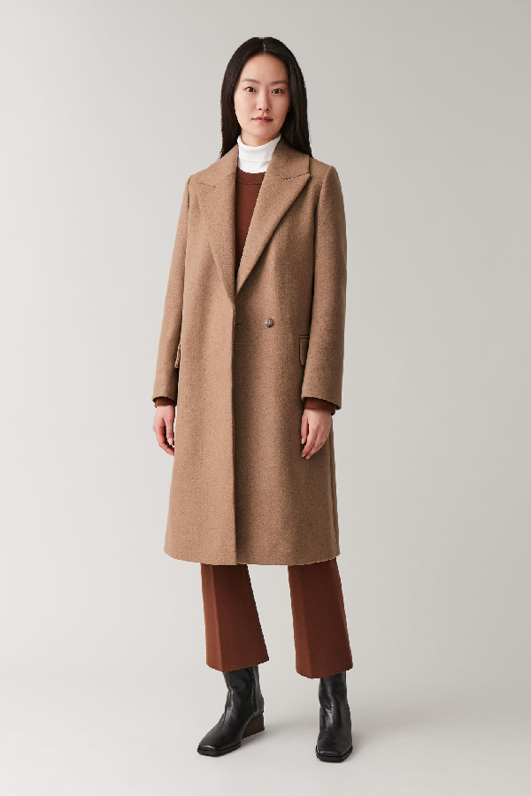 Cos Classic Wool Coat In Beige | ModeSens