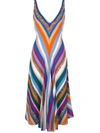 Altuzarra Cardenas Striped Silk Midi Dress In Sinopia Multi