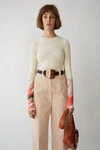 Acne Studios Fitted Knit T-shirt Pale Pink In Off White