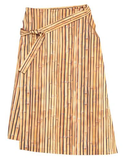 A.w.a.k.e. Midi Skirts In Ocher