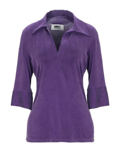 Mm6 Maison Margiela Polo Shirts In Purple