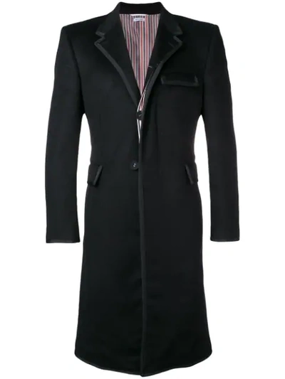 Thom Browne Zibeline Finish Cashmere Chesterfield In Black