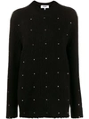 Msgm Embroidered Knitted Jumper In Black