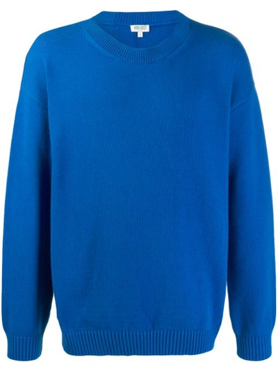 Kenzo Knitted Crew-neck Jumper In Blue