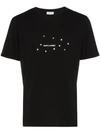 Saint Laurent Stars And Logo Print T-shirt In 黑色