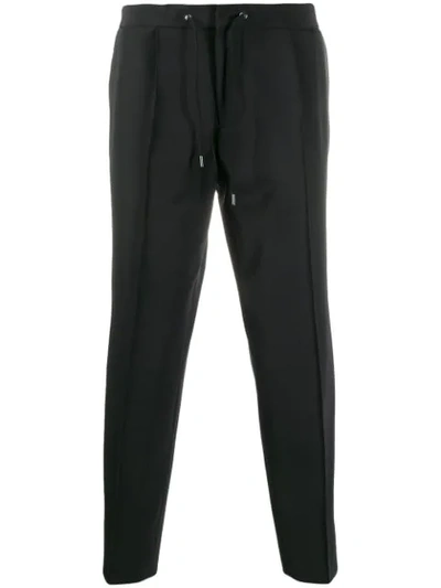 Hugo Boss Stripe Detail Cropped Trousers In Black