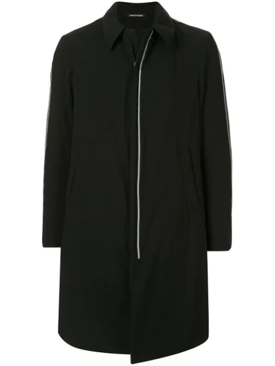 Emporio Armani Lined Shirt-style Coat In Black