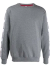 Moschino Logo Stripes Sweatshirt In Grey