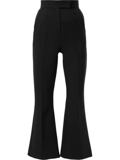 Dalood Cropped Flared Trousers In Black