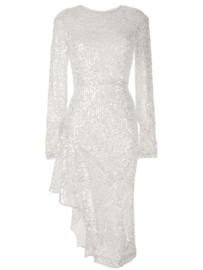 Walk Of Shame Sequin-embellished Draped Dress In White