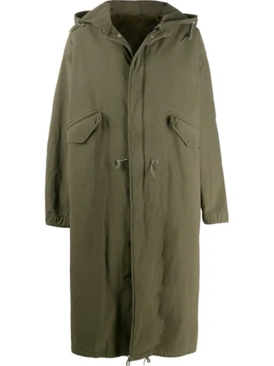 Raf Simons Oversized Photo Print Parka Coat In Green