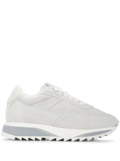 Santoni Tonal Low Top Trainers In Grey