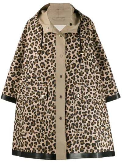 Mackintosh Leopard Print Raincoat In Brown