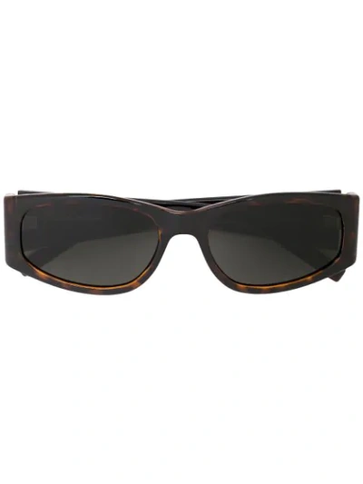 Saint Laurent Tortoiseshell Effect Sunglasses In Brown