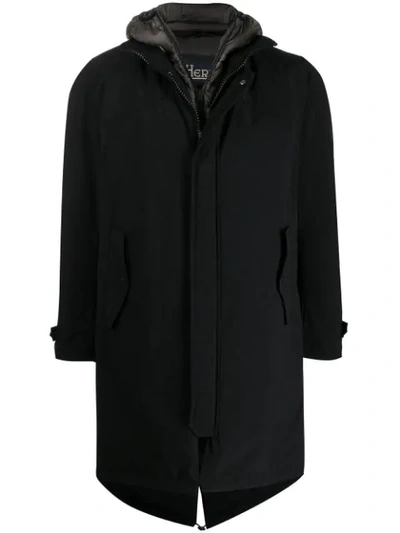 Herno Zip-front Padded Coat In Black