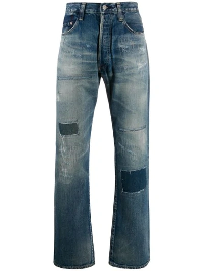 Junya Watanabe Gerade Distressed-jeans In Blue