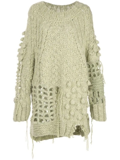 Mm6 Maison Margiela Bobble Crochet Knit Jumper In 绿色