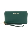 Michael Michael Kors 'jet Set' Portemonnaie Mit Logo-schild In Green