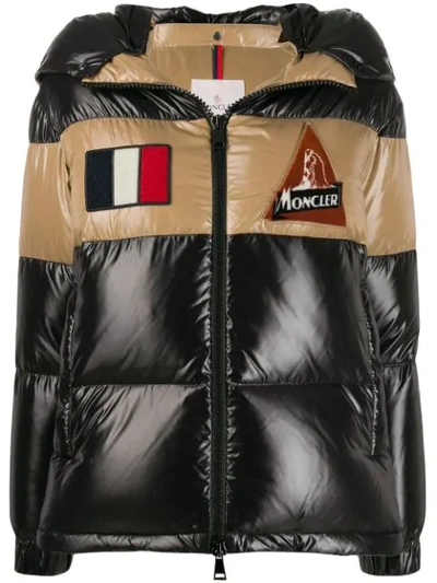 Moncler Patch Details Puffer Jacket In Black