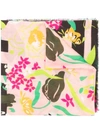 Moschino Floral Print Scarf In Pink