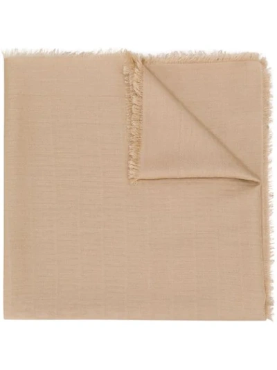 Moschino Monogram Pattern Scarf In Neutrals