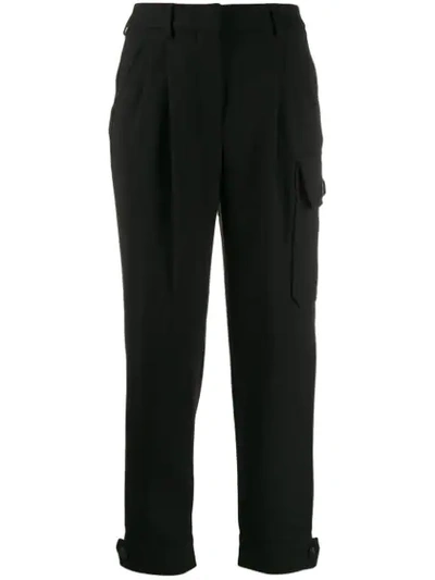 Incotex Cropped Utility Trousers In 990 Nero