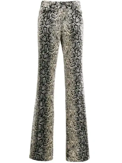 Giambattista Valli Snakeskin Effect Bootleg Trousers In Black