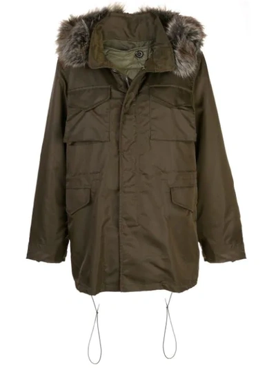 Rokh Hooded Padded Jacket In Green