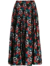 Valentino X Undercover Lovers Print Pleated Skirt In Black