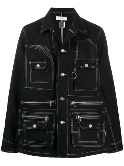 Facetasm Multi-pocket Shirt Jacket In Black
