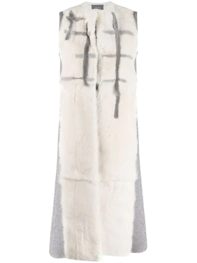 Lorena Antoniazzi Contrast Long-line Gilet In White